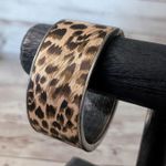 Vintage Chunky Hinged Bracelet Animal Print Photo 0