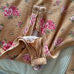 Free People Dylan Thermal Henley Floral Printed Bodysuit Tan Combo XS Photo 8