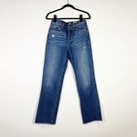 Rag & Bone Alex High Rise Straight Organic Cotton Denim Raw Edge Hem Jeans Ash Photo 0