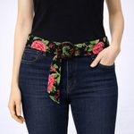 Vera Bradley  Black Floral Belt with Tortoise Buckle Photo 0