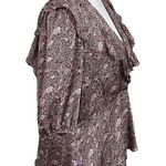 Ted Baker Leven Blouse Women’s Size 6 Purple Print Frill Balloon Sleeve Photo 2