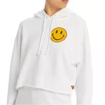 Aviator Nation  Smiley 2 Graphic Cropped Hoodie in white Medium Photo 1