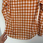 J.Crew Gingham Preppy Plaid Button Down Top Sz 0 Spring Orange White Cotton Photo 14