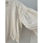 Farmers Market Size L Cotton Crochet Patch Ivory Crewneck Sweatshirt Size L Photo 3