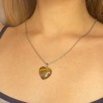 Handmade Tiger’s Eye Crystal Heart Necklace Photo 0