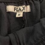 Flax  Black 100% Linen Cargo Tie Ankle Cropped Pants Size Medium Photo 7