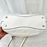 Michael Kors White Leather Silver Floral Bristol Raven Studded Shoulder Bag Hobo Photo 11