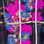 Etro Sheer Floral Blouse Black Pink Gold Long Sleeve Size 48 Made‎ in Italy Photo 5