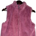 J.Crew Faux Fur Sleeveless Vest Pockets Zip Up Closure Lined Small Guava Berry Photo 2