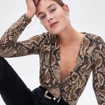 ZARA  Snakeskin Long Sleeve Bodysuit For Women NWT Photo 5