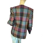 Kasper VINTAGE 1990'S  FOR ASL PURPLE, GRAY & BLUE PLAID WOOL BLAZER (12) Photo 3