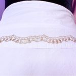 Vintage 90s Rene Margo Embroidered Beaded Skirt Size Small White Photo 5