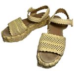 Paloma Barcelo Women’s 42 10.5 Oda Natural Braided Rafia Platform Shoes Sandals Tan Photo 2