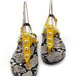 Marc Fisher  LTD Indie Mustard Yellow Suede Studded Thong Sandal Women’s Size 7.5 Photo 1