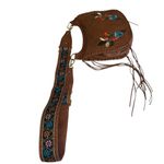 Dream Control Vegan Leather Floral Embroidered Shoulder Crossbody Bag Fringe EUC Brown Photo 2