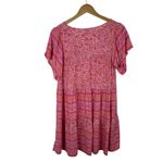 Umgee  Floral Paisley Tiered Mini Dress Small Pink Boho Lightweight Flowy Resort Photo 3