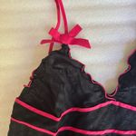 Undiz French babydoll cami lingerie top with bows black with pink trim size M Size M Photo 6