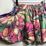 Adidas  x Farm Rio Banana Floral Flared Mini Skater Skirt Pocket Colorful Size XS Photo 2