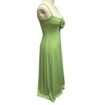 We Wore What  Size Small Green Silver Crystal Embellished Spandex Slip Midi Dress Photo 3