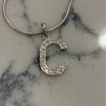 Sterling silver NWT 18” chain with rhinestone initial C Photo 1