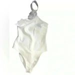 ZARA  halter neck white top with rhinestones Photo 7