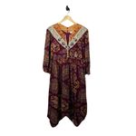 Anthropologie NWT  Maeve Meredith Embroidered Maxi Dress Purple/Orange M Photo 3