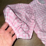 Reclaimed Vintage Pink Gingham Puffy Sleeve Ruched Side Dress Size 2 Photo 4