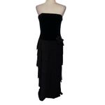 Vtg Y2K Xscape Joanna Chen Whimsigoth Strapless Dress Sz 12 Chiffon Goth Velvet Black Photo 15