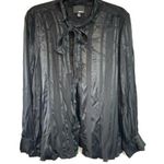 Greylin  Womens button Down Chasing Shadows Black stripe size L Photo 0