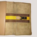 Gucci Leather Long Wallet Jackie Beige Suede Yellow Brown Accents Corduroy Photo 5