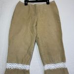 wilson's leather  Maxima Flare Pants Tan Lace Inset Boho Hippy Size 8 Photo 1