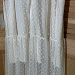 Lulus  size Medium Romantic Spot Cream Polka Dot Mesh Tiered Midi Dress NWT Photo 11