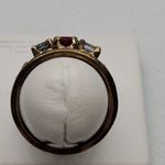 Sterling Silver Gold Plated, Spinel & Aquamarine Ring Blue Photo 3