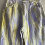 SheIn  Women’s Yellow Purple Tie Dye High Rise Wide Leg Denim Jeans Size 8/10 US Photo 2
