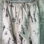 Hot Cotton Woman Size 3X Capri Pants with Faceless Person Print Linen/Cotton Tan Photo 8