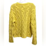 RE/DONE  Cable Knit Organic Cotton Blend Sweater in Buttercream Yellow Size S Photo 2