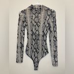 Haute Monde Haute‎ Monde Monochrome Snakeskin Sheer Bodysuit Size S Photo 1