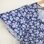 Skies Are Blue Navy Lavender Sweetheart Neckline Blouse size 2X Short Sleeve NWT Photo 4