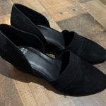 Eileen Fisher heels Elegant Black suede leather Shoes size 7 stacked pump Hilly Photo 1