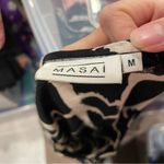 Cute Masai oversized shirt dress monochrome brick cow print sheer flowy Scandi Black Size M Photo 3