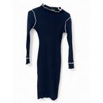 Topshop Nordstrom 2 / S Knit Ribbed Dress Midi Body Con Stretch Long Sleeve Photo 1