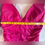 J.Crew  SwimSuit‎ Women’s Size 16 Pink Fuchsia Ruched One-Piece V Neck Beach NWT Photo 9