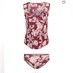 Adore Me Felice Maroon Pink Floral Top Bottom NWOT Photo 1