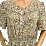 Love Riche  Boho Chic Women’s Sz M Ruffle Dress Mini Button Front Floral Crochet Photo 6