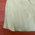 Aritzia Babaton Neon Green Yellow Satin Silk Mini Slip Skirt Elastic Waistband Photo 4