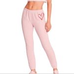 Wildfox NWT Sketchy Heart Pink Sweatpants/joggers C29 Photo 1