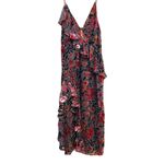 Jill Stuart Ruffled Floral 3D Velvet Floral Maxi Dress Size 6 Photo 2