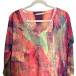 Soft Surroundings  Sz M Plein De Couleurs Sweater Tunic Top Rainbow Art to Wear Photo 1