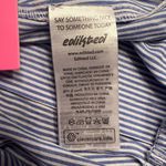 Edikted Mid-Rise Elastic Drawstring Waist Pinstripe Shorts Size XS Blue & White Photo 15