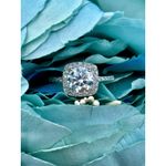 2 carat Moissanite Square Cut Ring with Moissanite Accents Size 7 Silver Photo 4